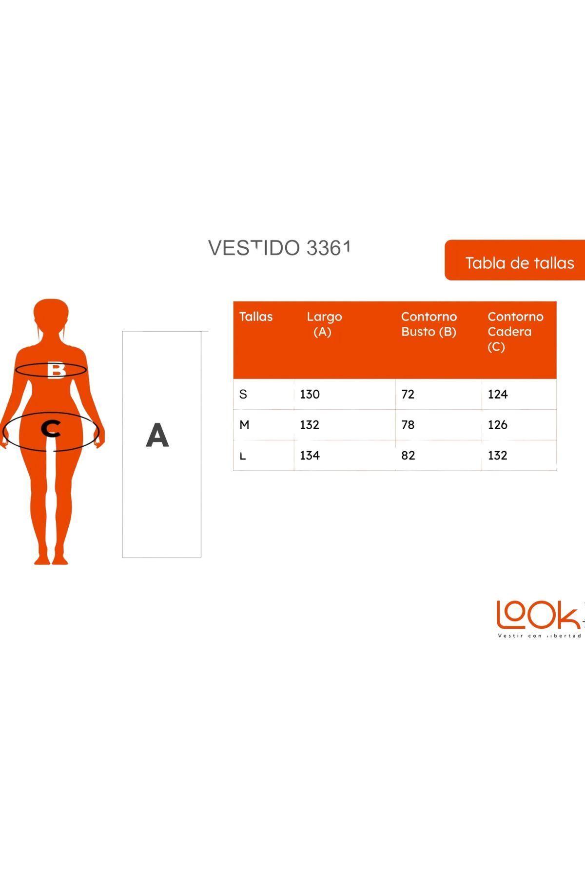 Vestido Largo Liso Con Tirantes Ajustables Y Detalle Frontal 3361-3