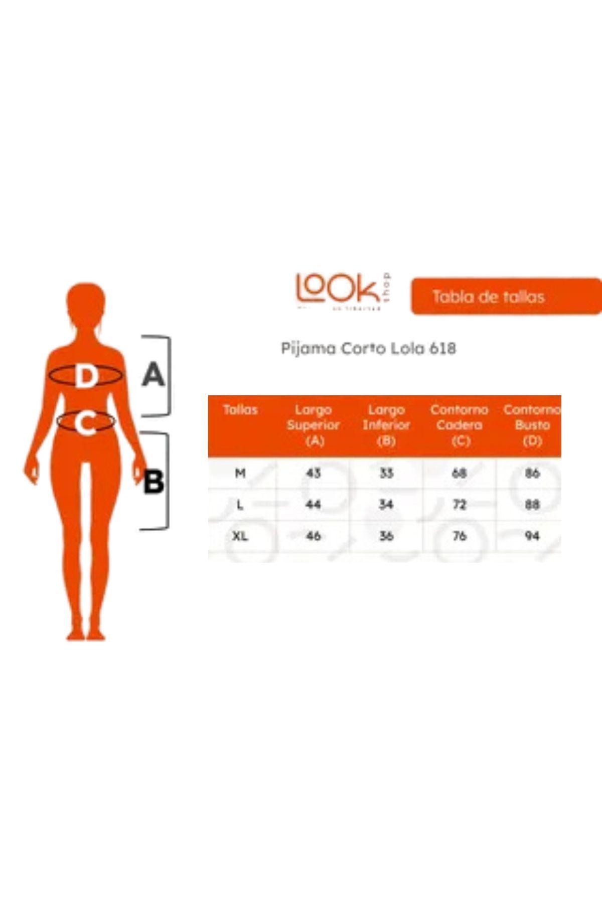 Pijama Corto Lola Juvenil. Conjunto Short Y Polera Mujer. 618-3