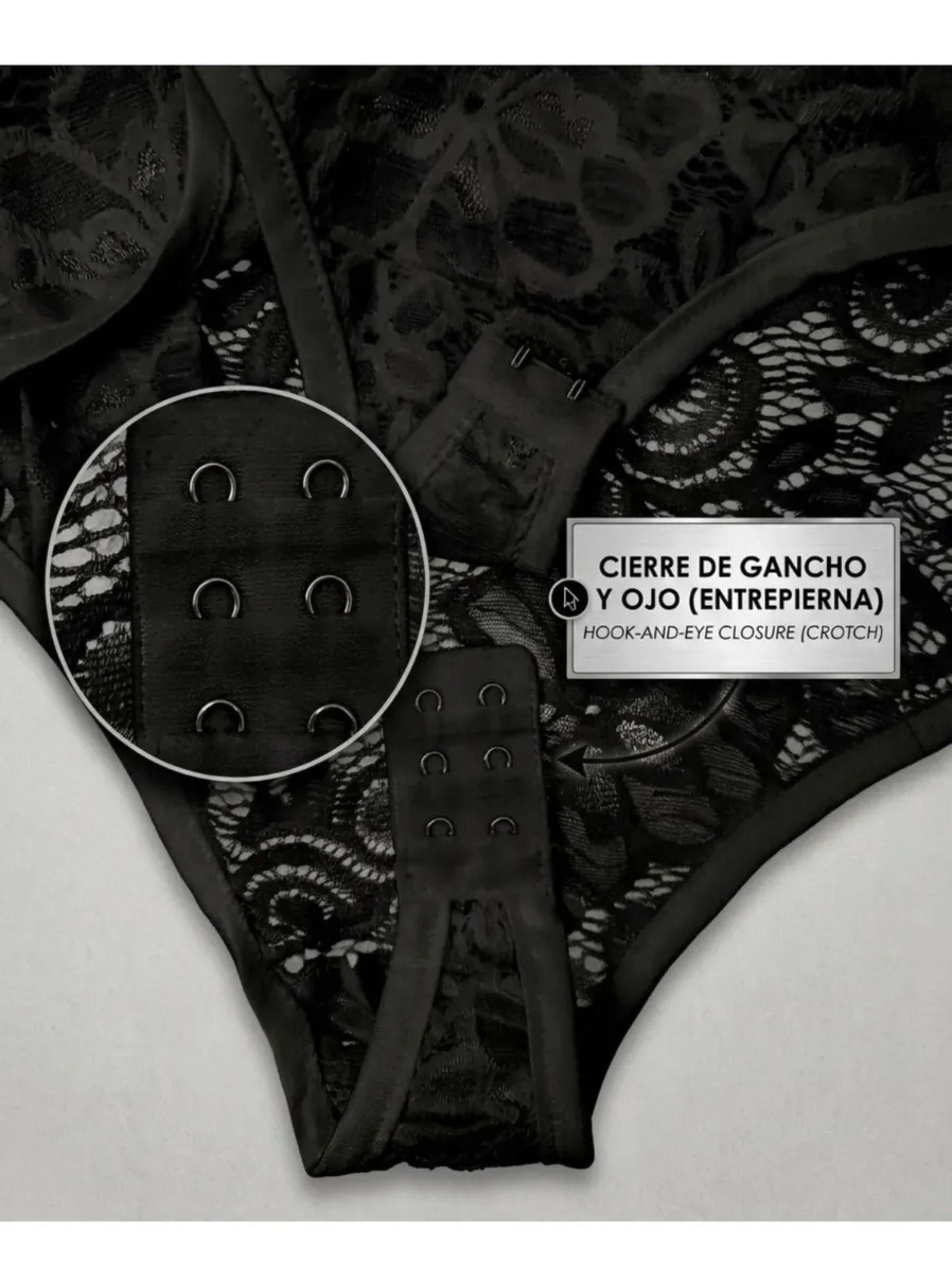 Body Mujer Encaje Manga Larga Cuello Alto Elegante Premium 2069-6