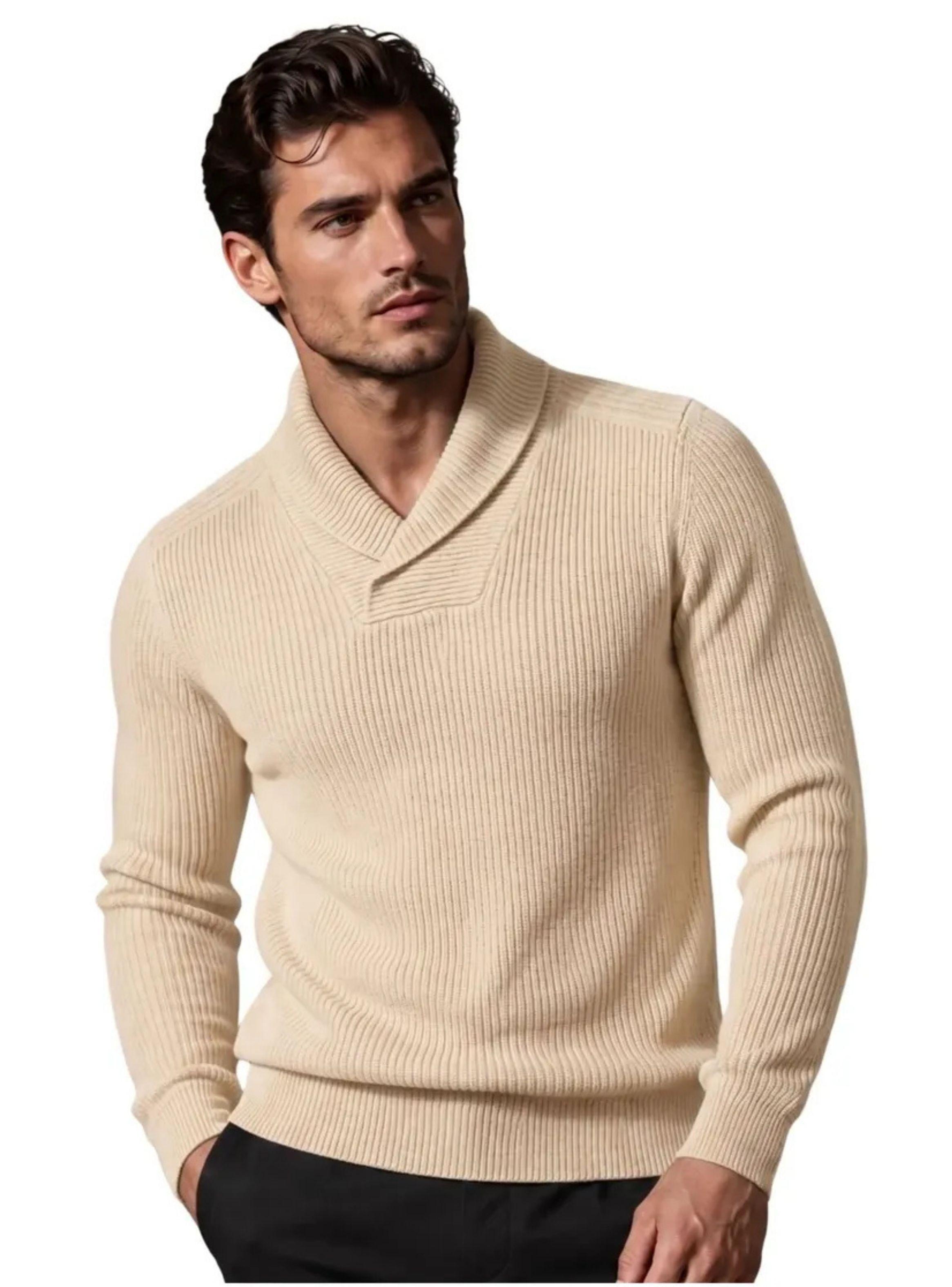 Sweater Hombre Lana Chaleco Cuello V Tejido Calidad Premium 7262-2