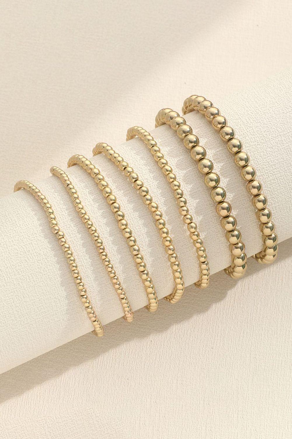 Set de 7 Pulseras Minimalistas Dorada Gloriahoon-2