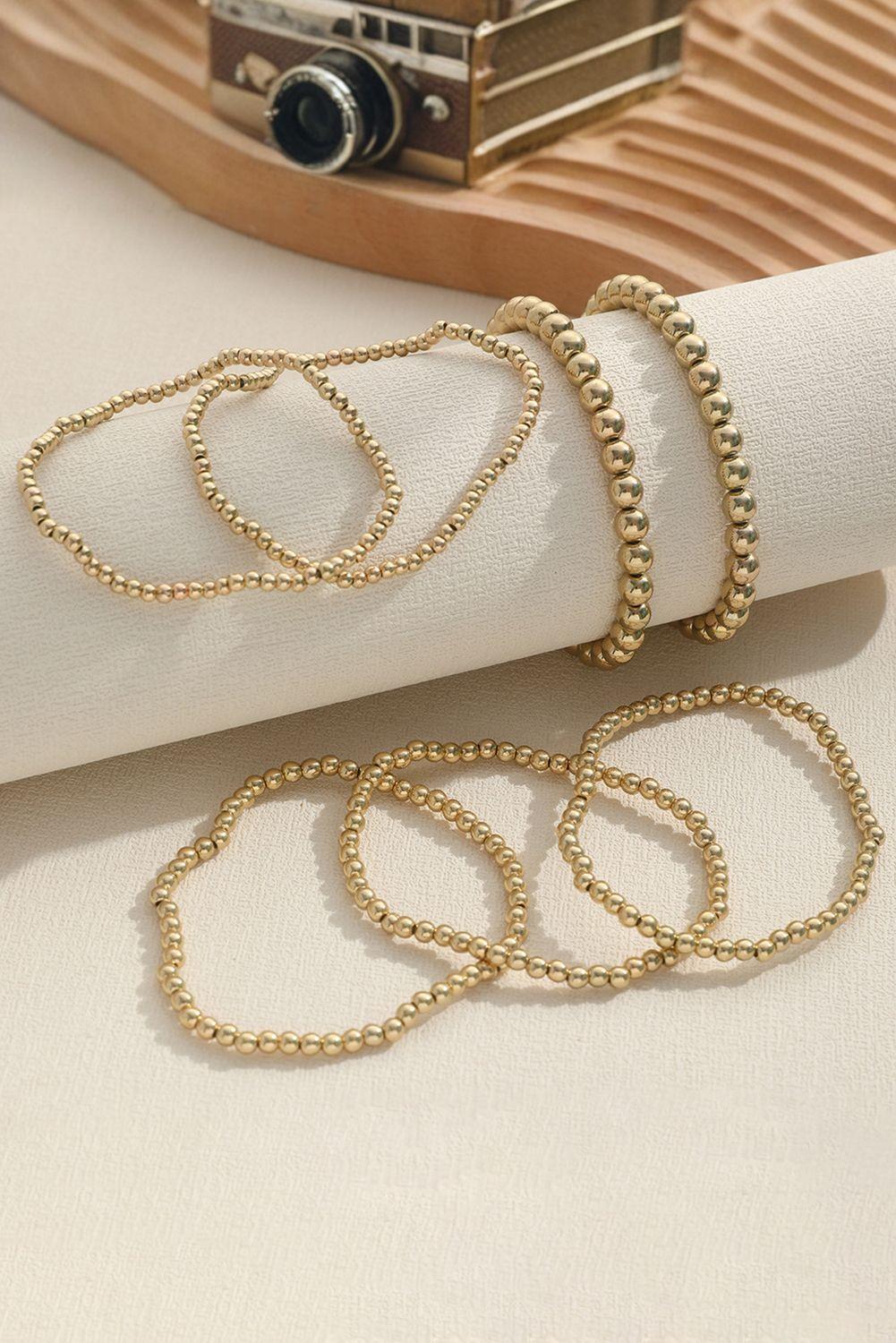 Set de 7 Pulseras Minimalistas Dorada Gloriahoon-3