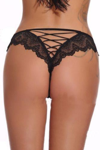 Tanga Calzón Lazo Sexy Lencería Crisscross Gloriahoon-5