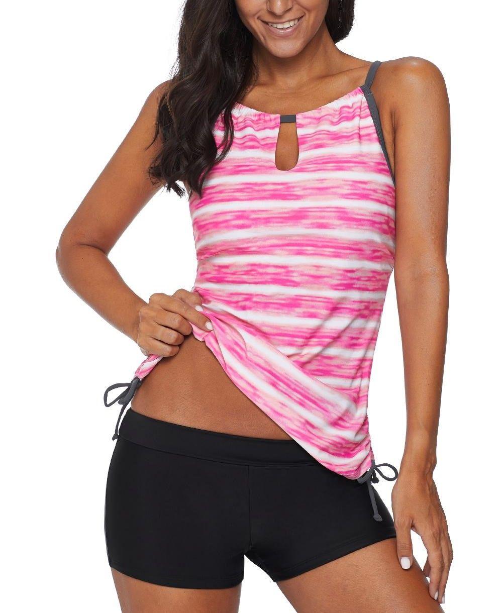 Traje De Baño Tankini Sexy Arcoiris Short Gloriahoon-3