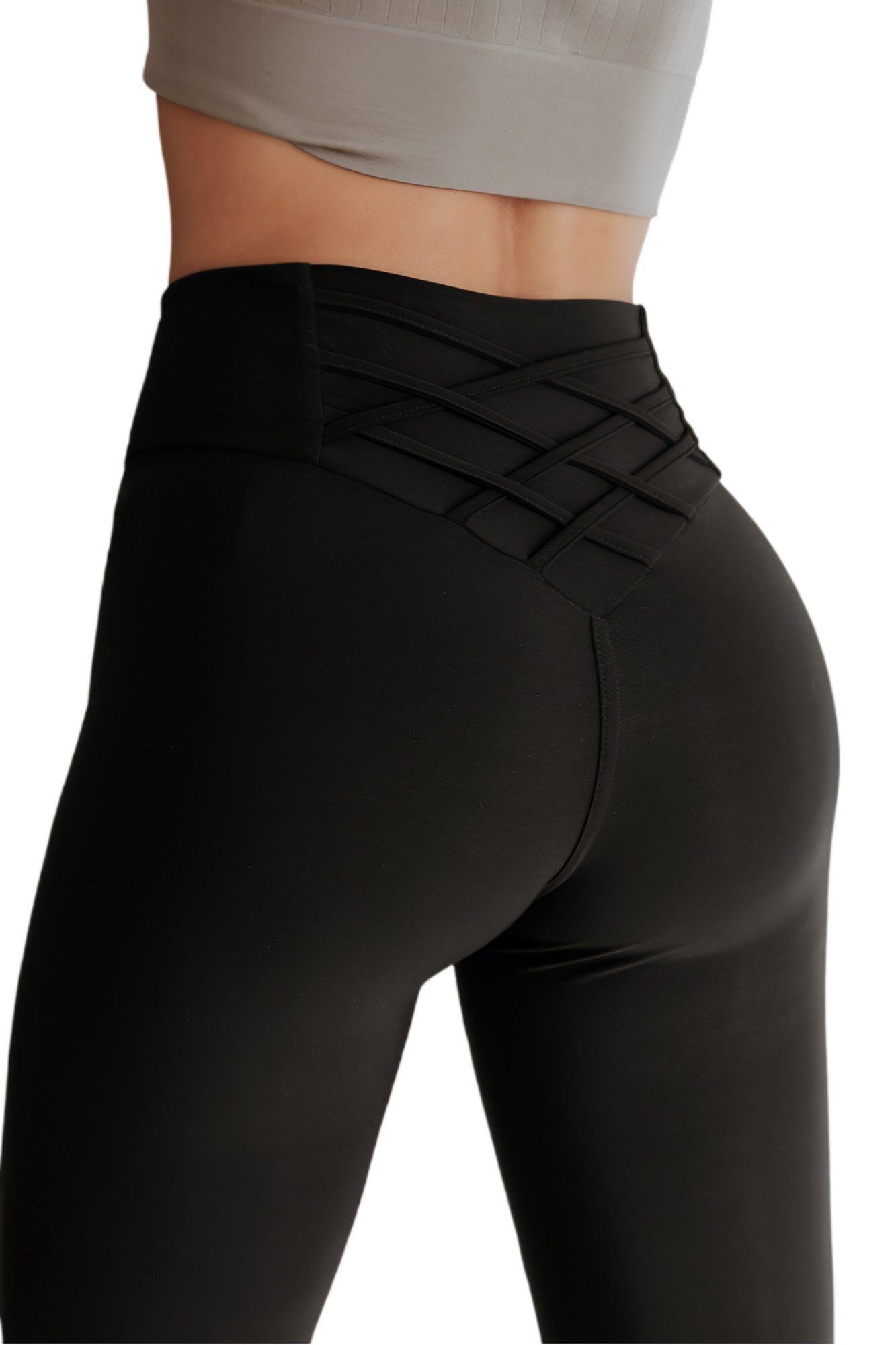 Calza Control Abdomen Leggings Detalle Cruzados Gloriahoon-0