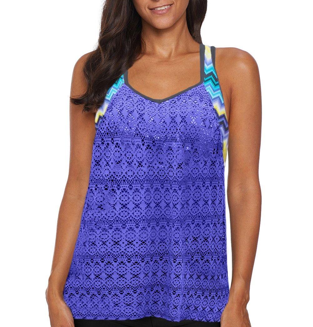 Traje De Baño Top Tankini Parte De Arriba Vest Gloriahoon-0