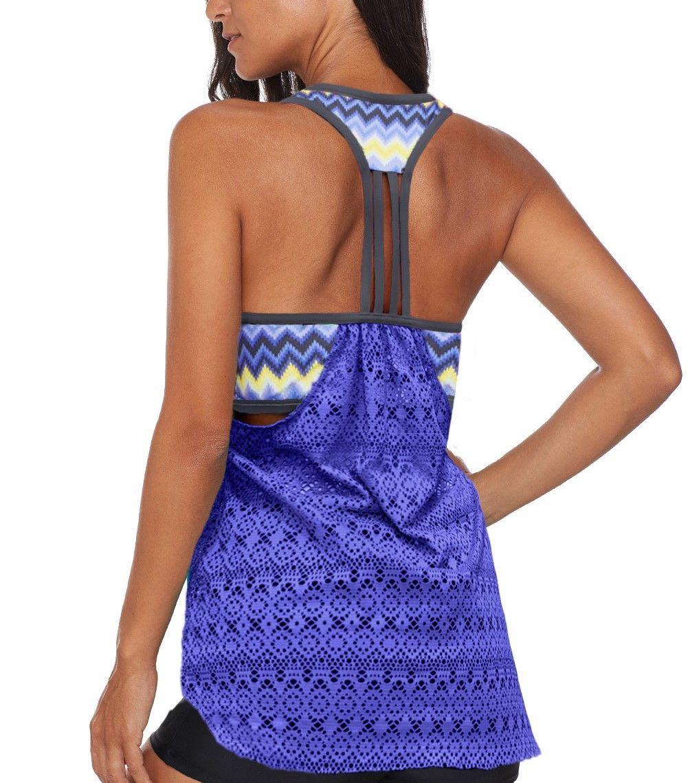 Traje De Baño Top Tankini Parte De Arriba Vest Gloriahoon-3
