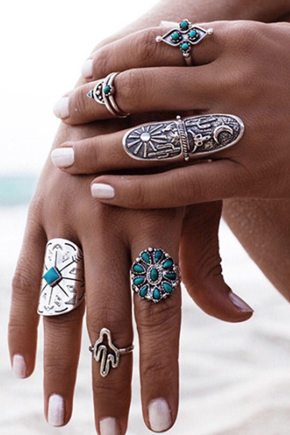Set Anillos Pequeños Boho Chic Niñas Gloriahoon-3