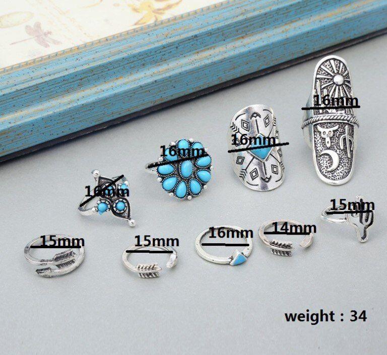 Set Anillos Pequeños Boho Chic Niñas Gloriahoon-4