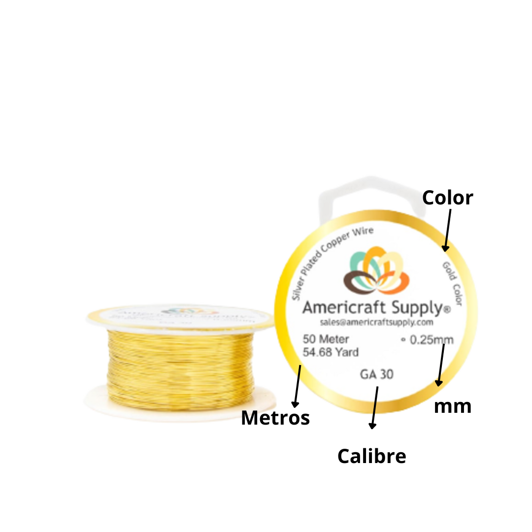 Alambre Para Bisutería Americraft Supply Calibre 30-2