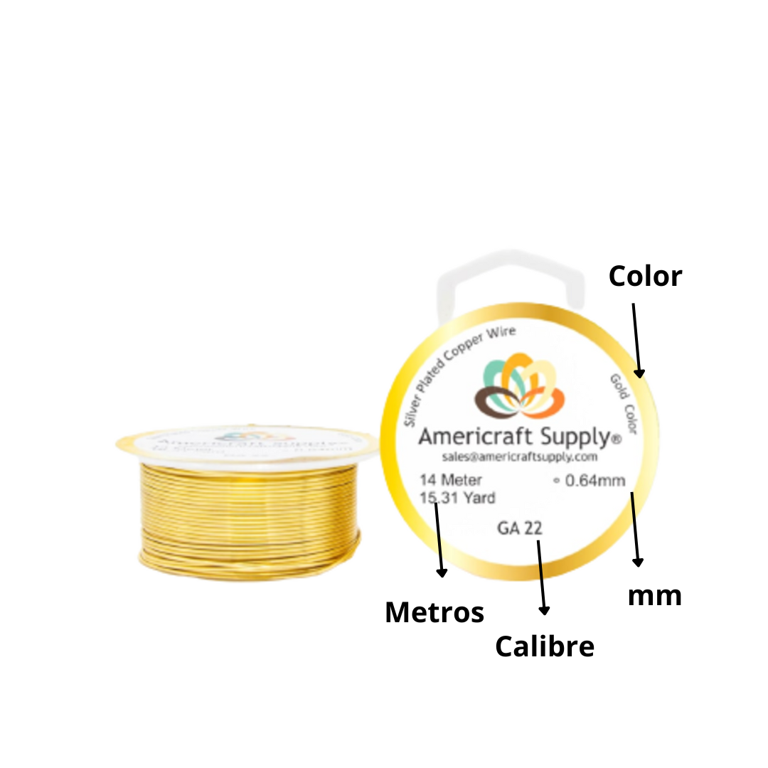 Alambre Para Bisutería Americraft Supply Calibre 22-2