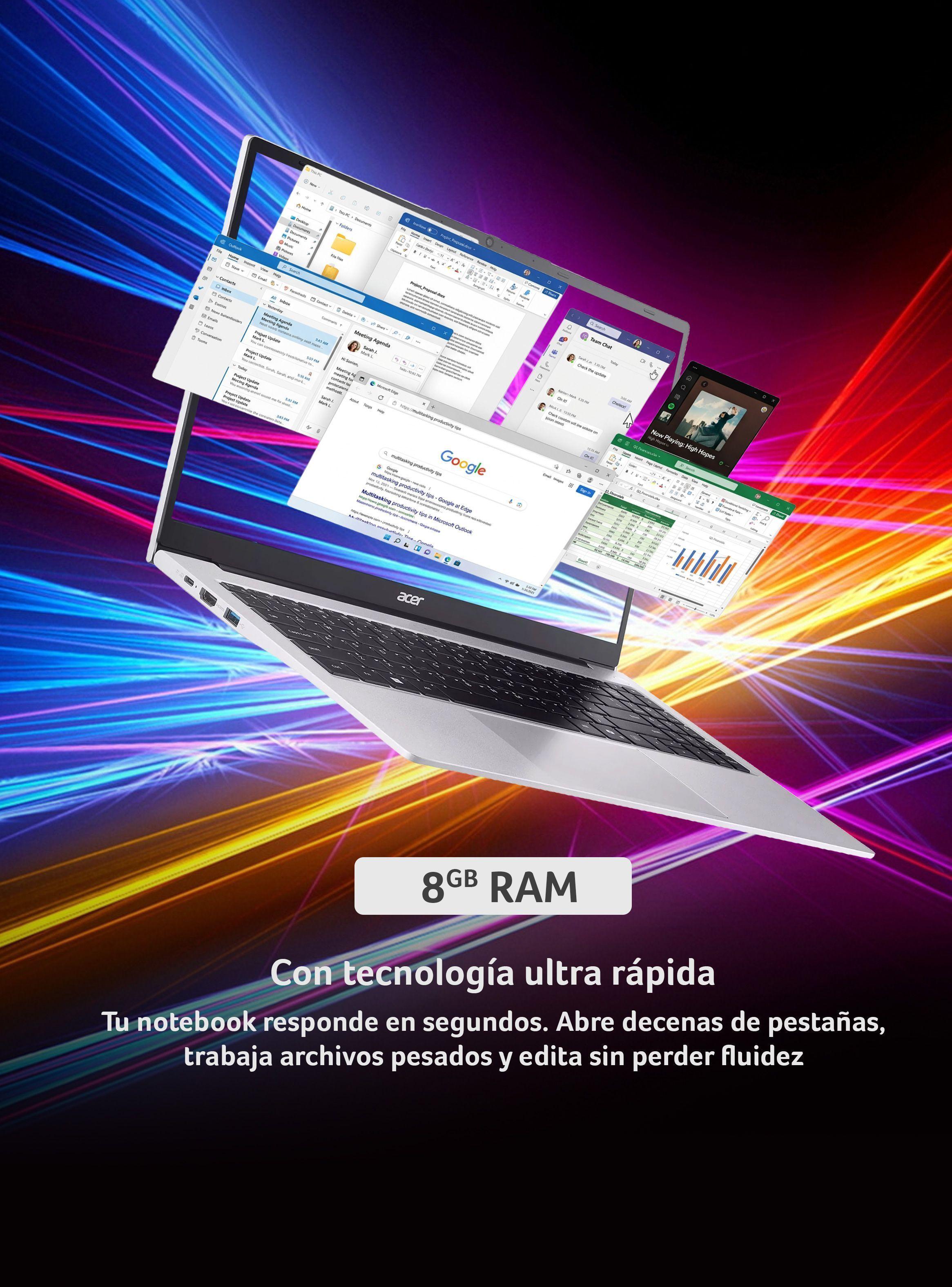 Notebook Aspire Lite AL15-41P-R0ZY-2 AMD Ryzen 5 8GB RAM 512GB SSD 15,6" FHD-3