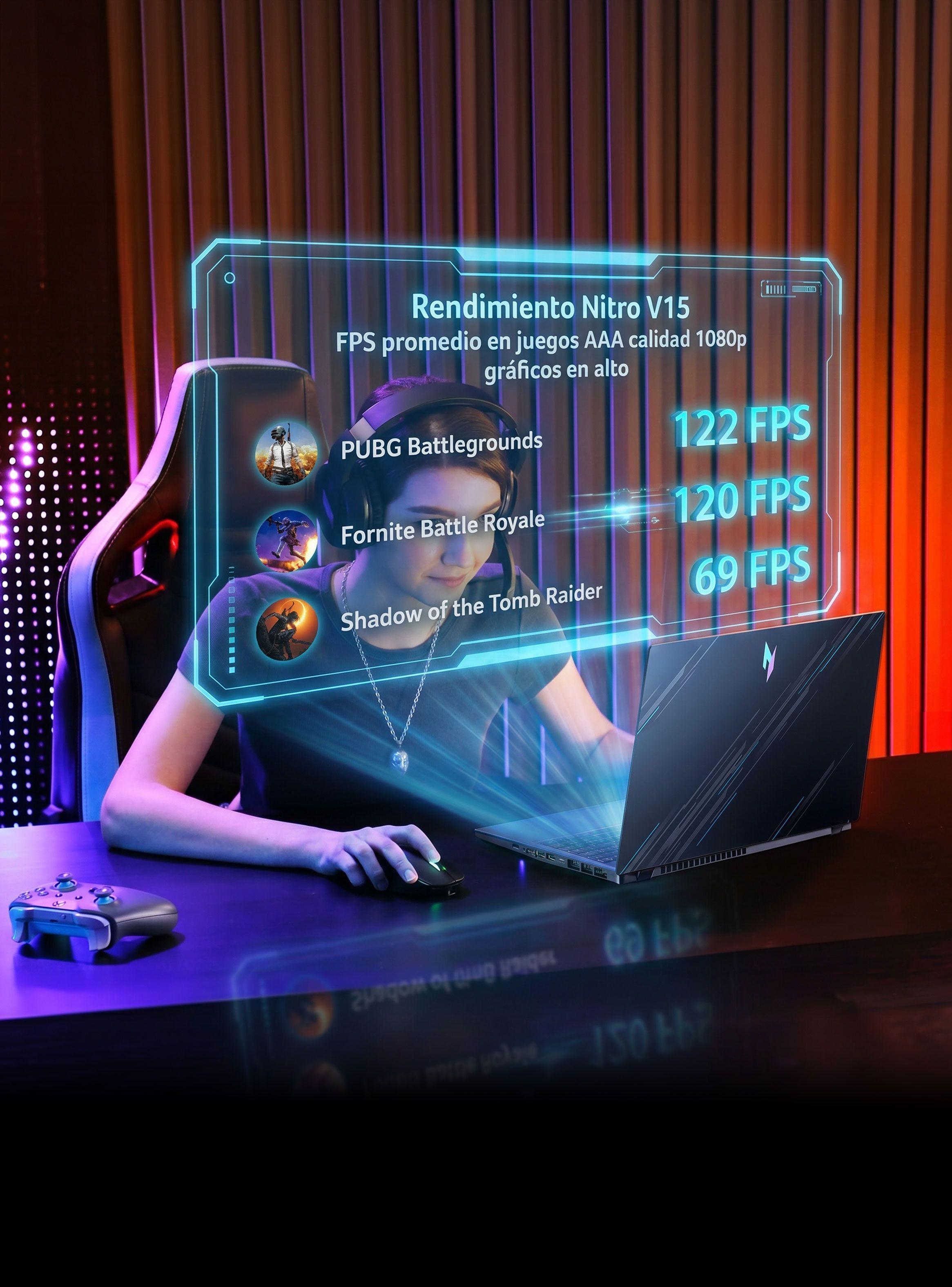 Notebook Gamer Acer Nitro ANV15-41-R6HJ-1 AMD Ryzen 5 RTX 3050 8GB RAM 512GB SSD 15.6" FHD 165Hz-3