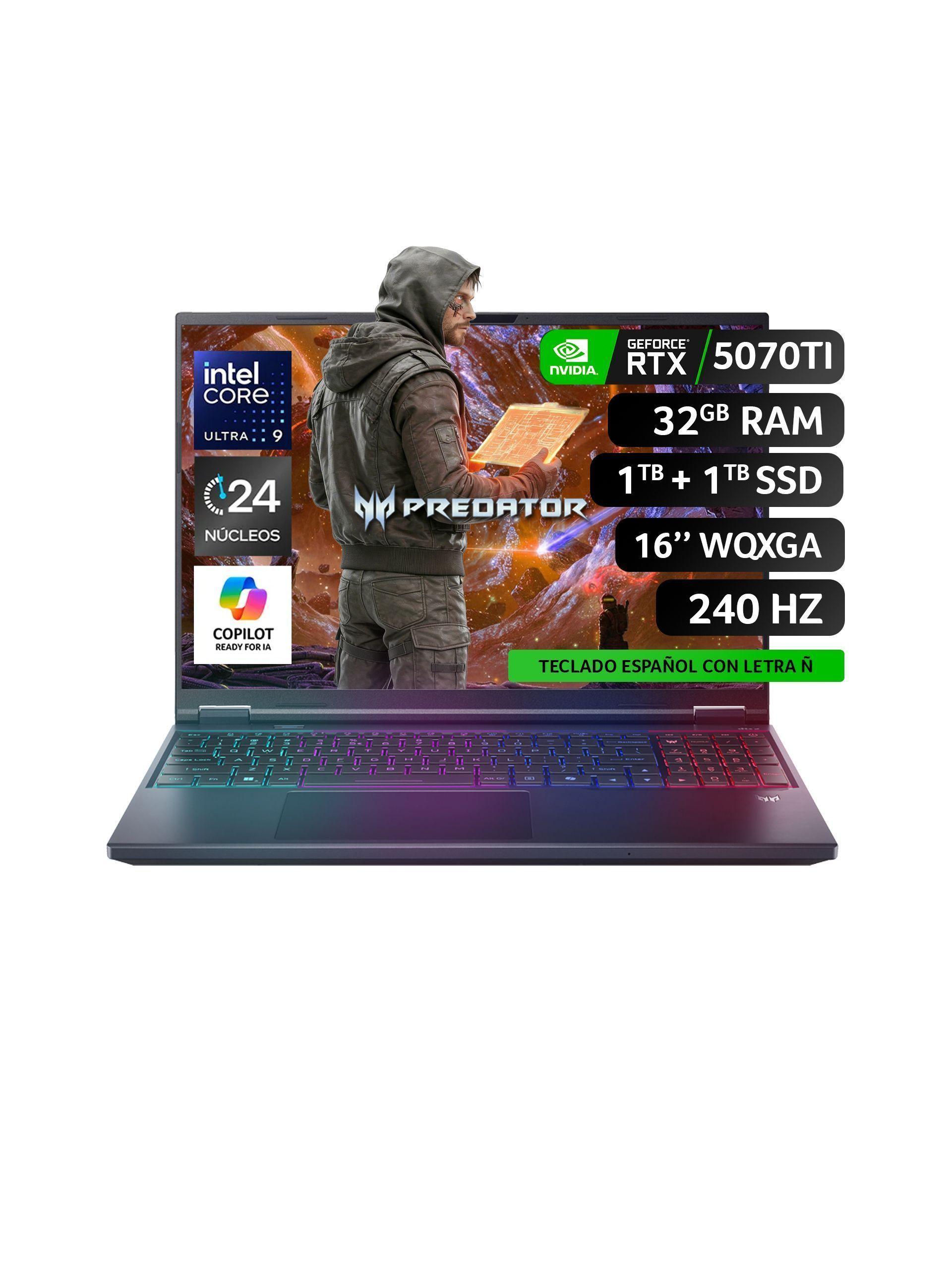 Notebook Gamer Predator Neo Intel Core Ultra 9 RTX 5070TI 32GB RAM 1TB + 1TB SSD 16" WQXGA 240Hz-0