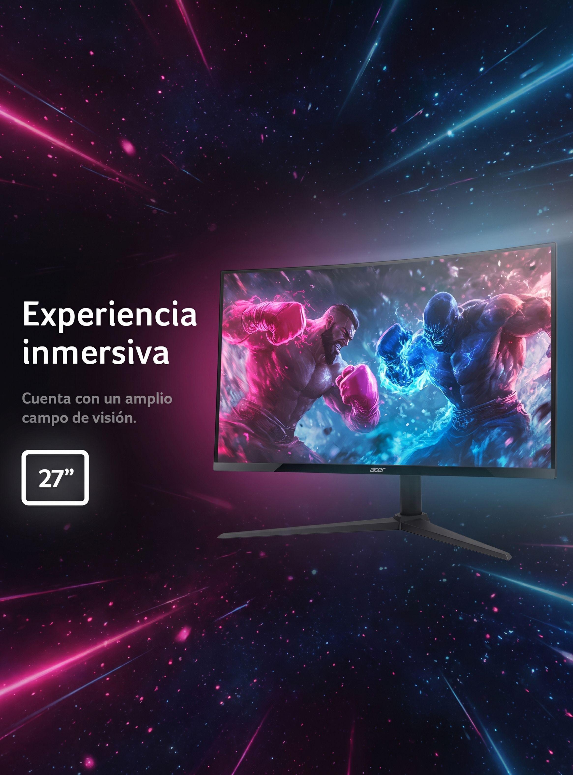 Monitor Acer Gamer Curvo XZ270 / 27"FHD/1500R / Panel VA /240HZ / 1MS VRB-3