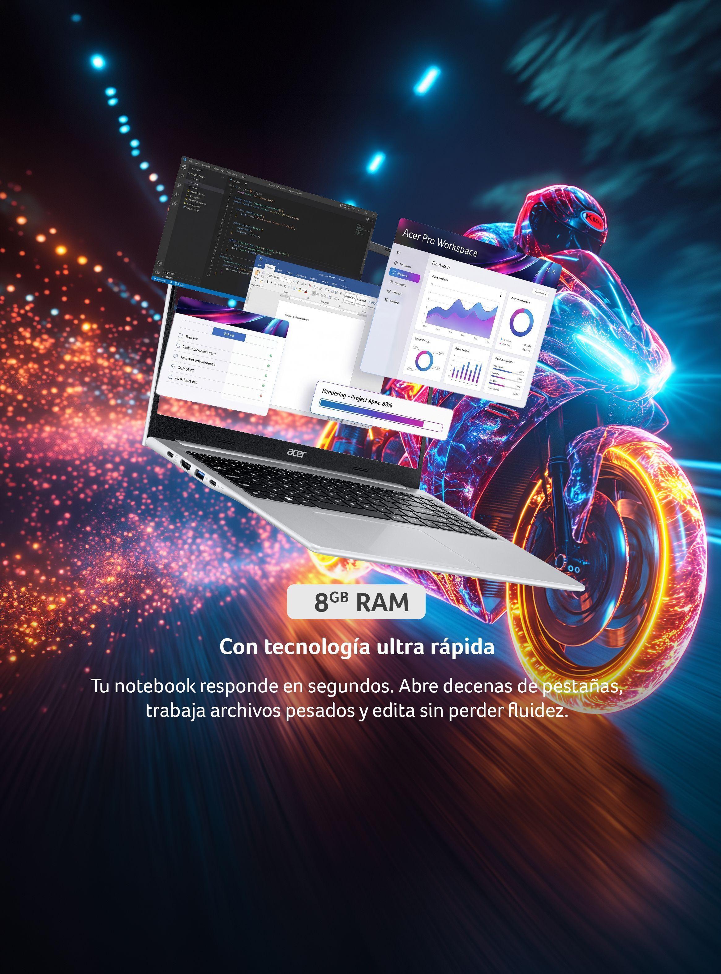Notebook Acer Aspire Lite AL15-46P-R7M1-2 AMD Ryzen 3 8GB RAM 256GB SSD 15.6" FHD-2