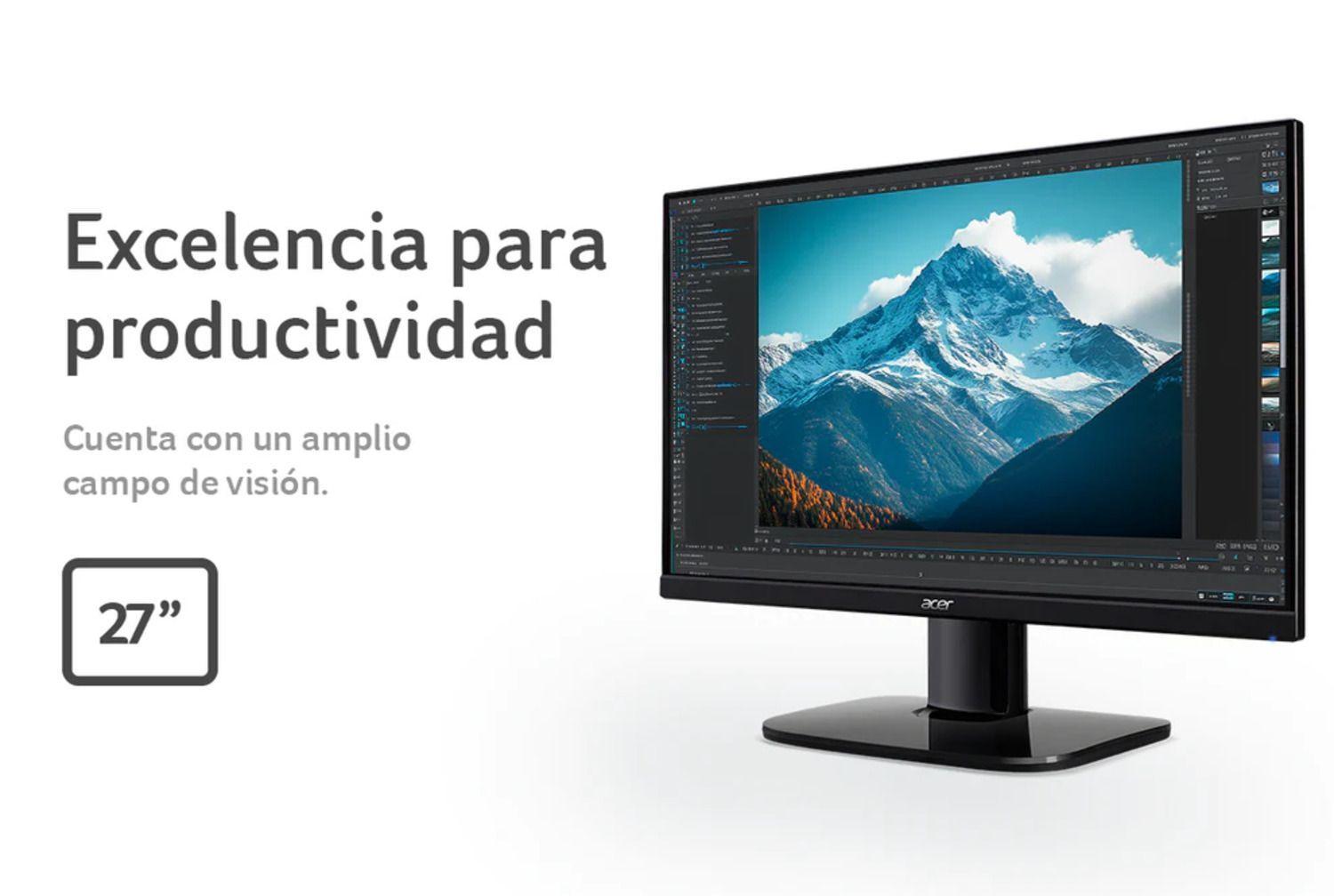 Monitor  Acer KB272 / 27 Pulgadas / FHD 1920 X 1080 / Frecuencia 100 Hz / 1 ms VRB / -3