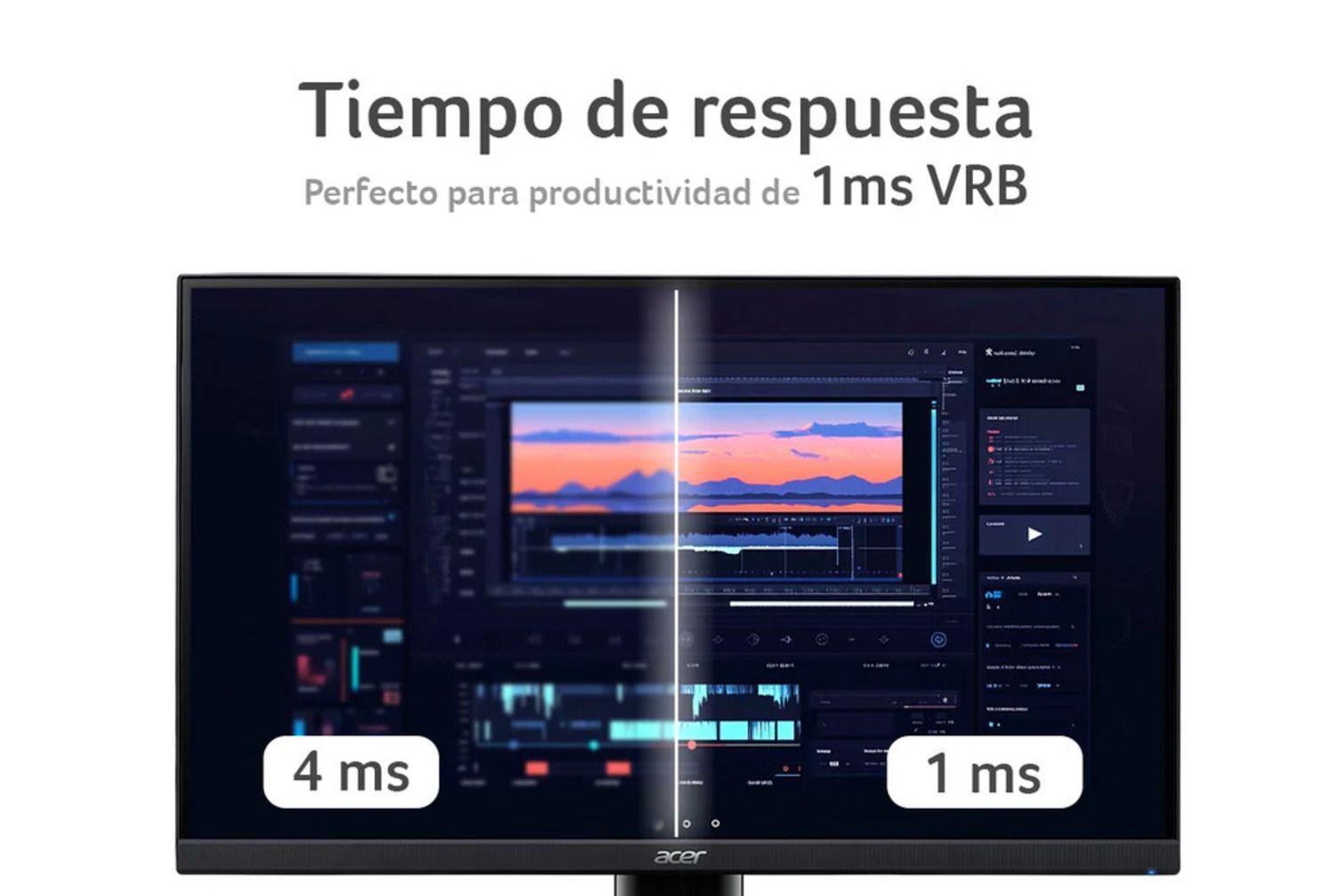 Monitor  Acer KB272 / 27 Pulgadas / FHD 1920 X 1080 / Frecuencia 100 Hz / 1 ms VRB / -4