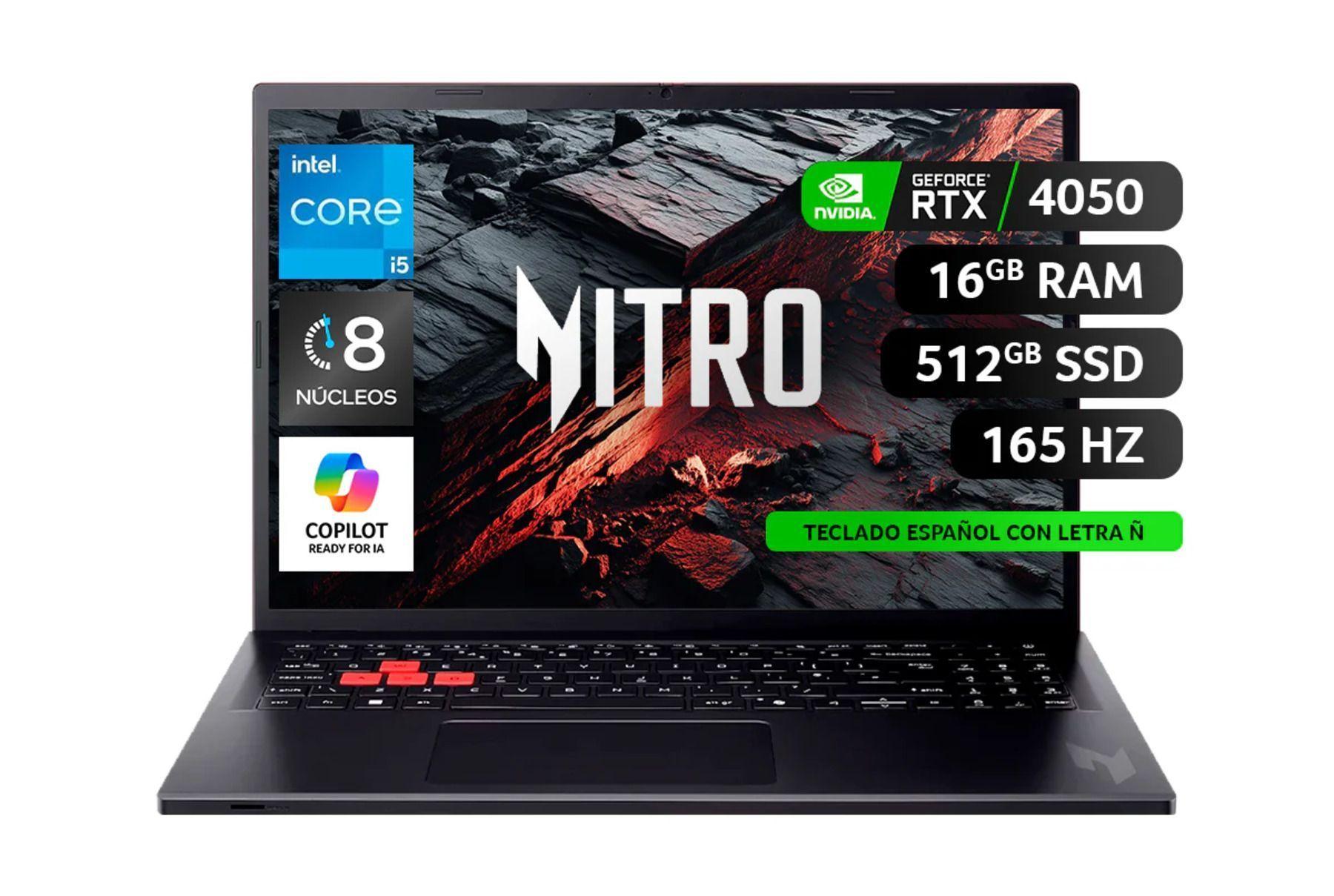 Notebook  ACER Gamer Nitro Lite NL16-71G-56Q8-1 / Intel Corei5 / RTX 4050 / 16GB RAM / 512GB SSD/16'-0