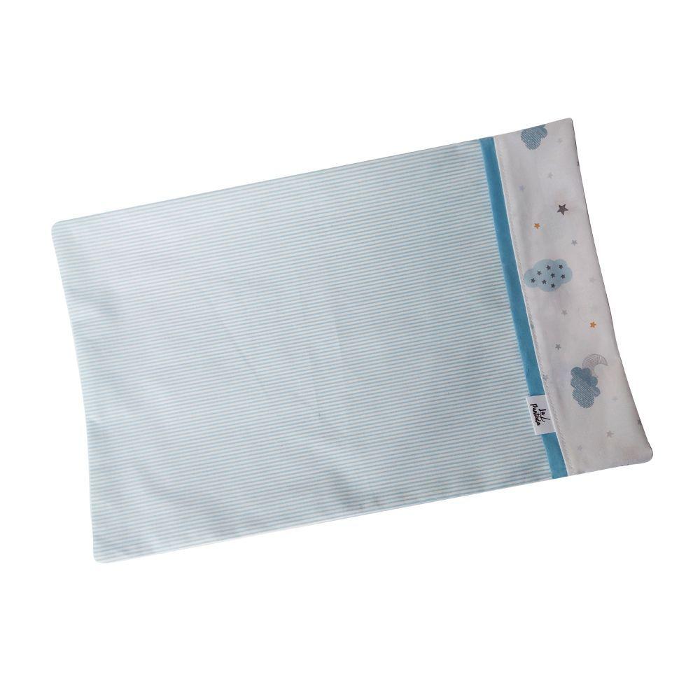 Set de Sábanas para Colecho 3 Piezas Diseño Nubes y Lunas Azul-2