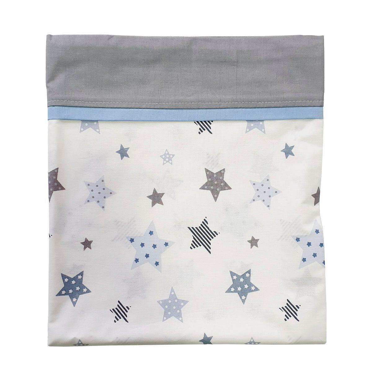 Set de Sábanas para Colecho 3 Piezas Diseño Estrellas Azul-3