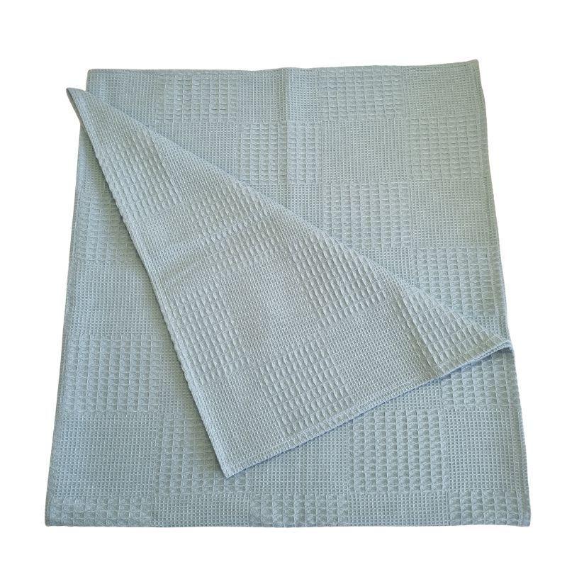 Manta de Algodón Waffle 100% algodón color Verde Nórdico- 100cm x 100cm-2