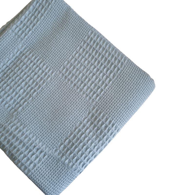 Manta de Algodón Waffle 100% algodón color Verde Nórdico- 100cm x 100cm-3