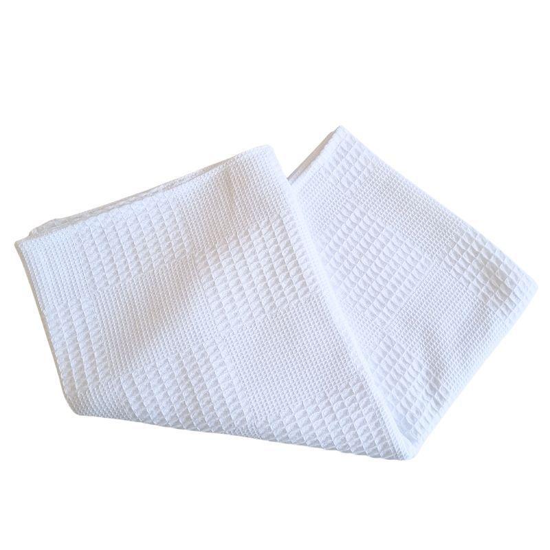 Manta de Algodón Waffle 100% algodón color Blanco - 100cm x 100cm-2