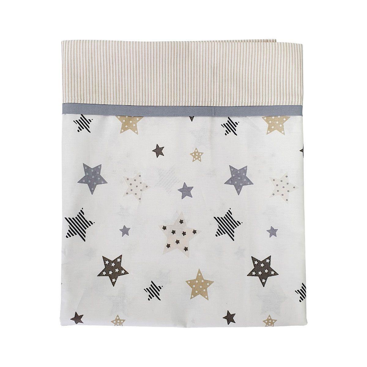 Set de Sábanas para Colecho 3 Piezas Diseño Estrellas Beige-4