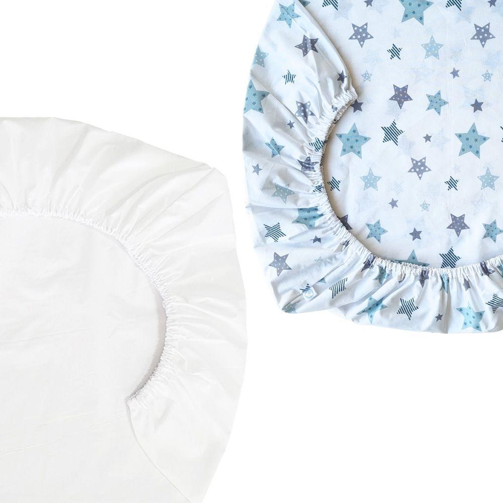 Set de 2 Sábanas Bajeras para Colecho Estrellas Verde Nórdico-2