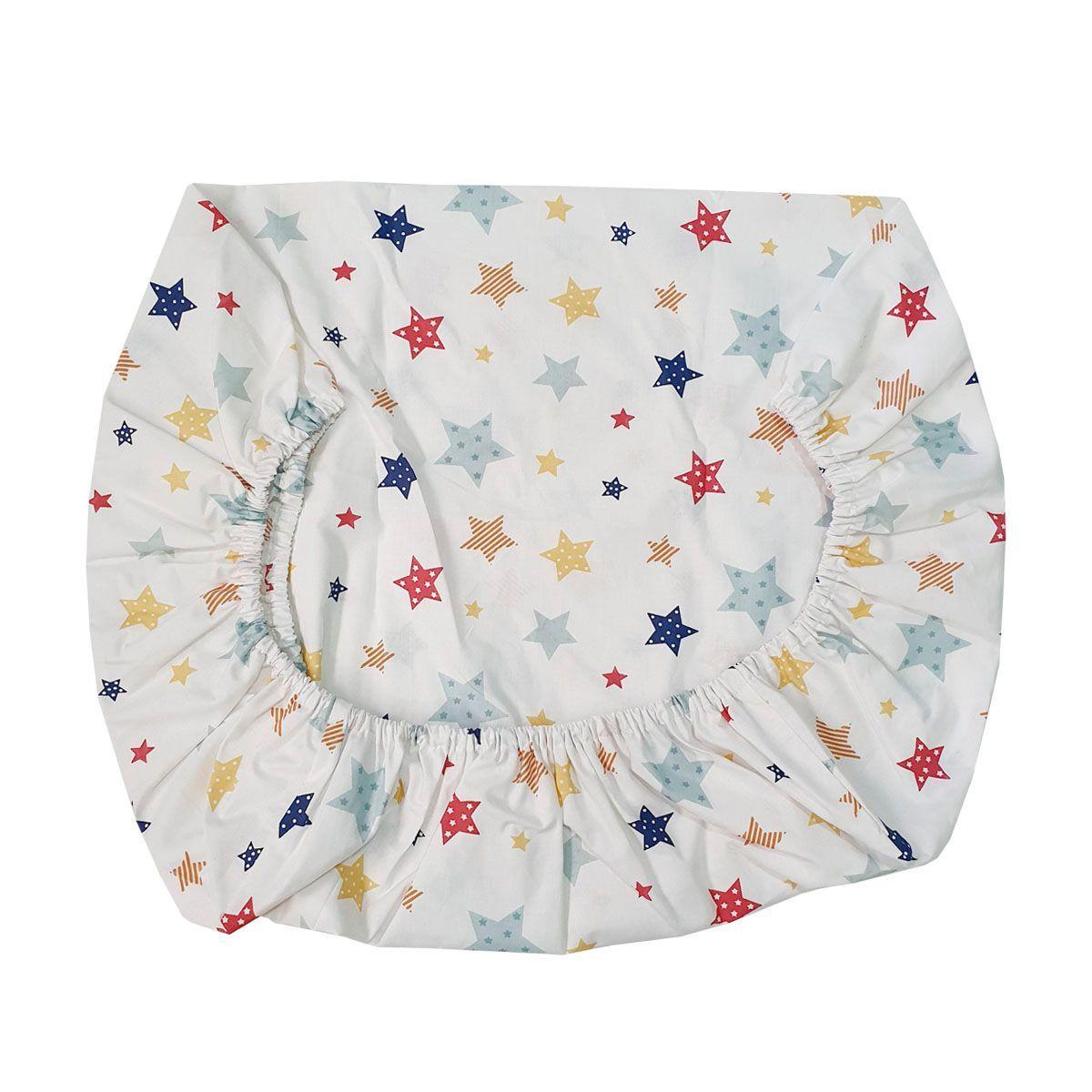 Set de Sábanas para Colecho 3 Piezas Diseño Estrellas Multicolor-4