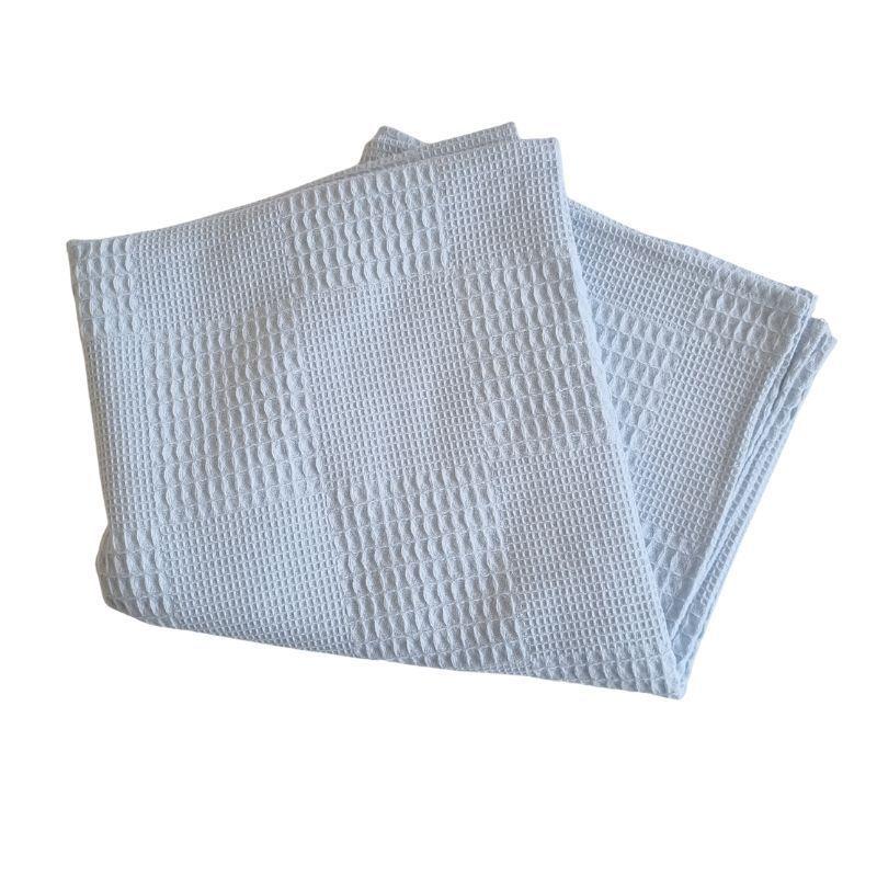 Manta de Algodón Waffle 100% algodón color Celeste - 100cm x 100cm-2