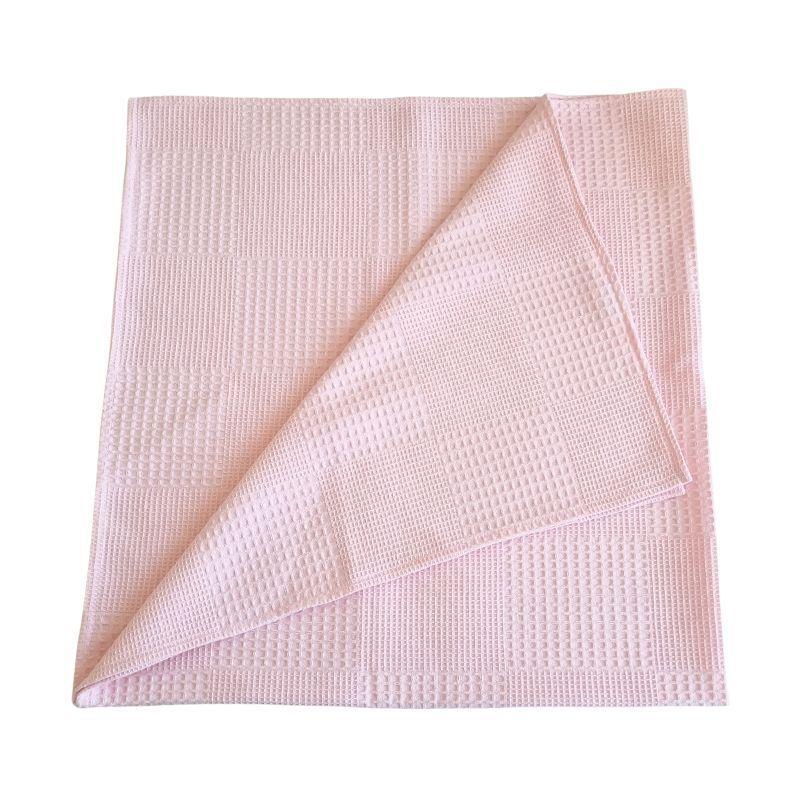 Manta de Algodón Waffle 100% algodón color Rosa - 100cm x 100cm-0