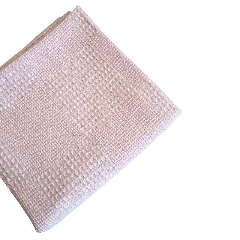 Manta de Algodón Waffle 100% algodón color Rosa - 100cm x 100cm-1