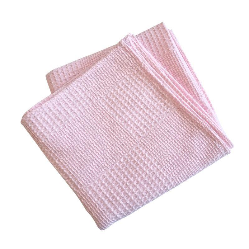 Manta de Algodón Waffle 100% algodón color Rosa - 100cm x 100cm-3