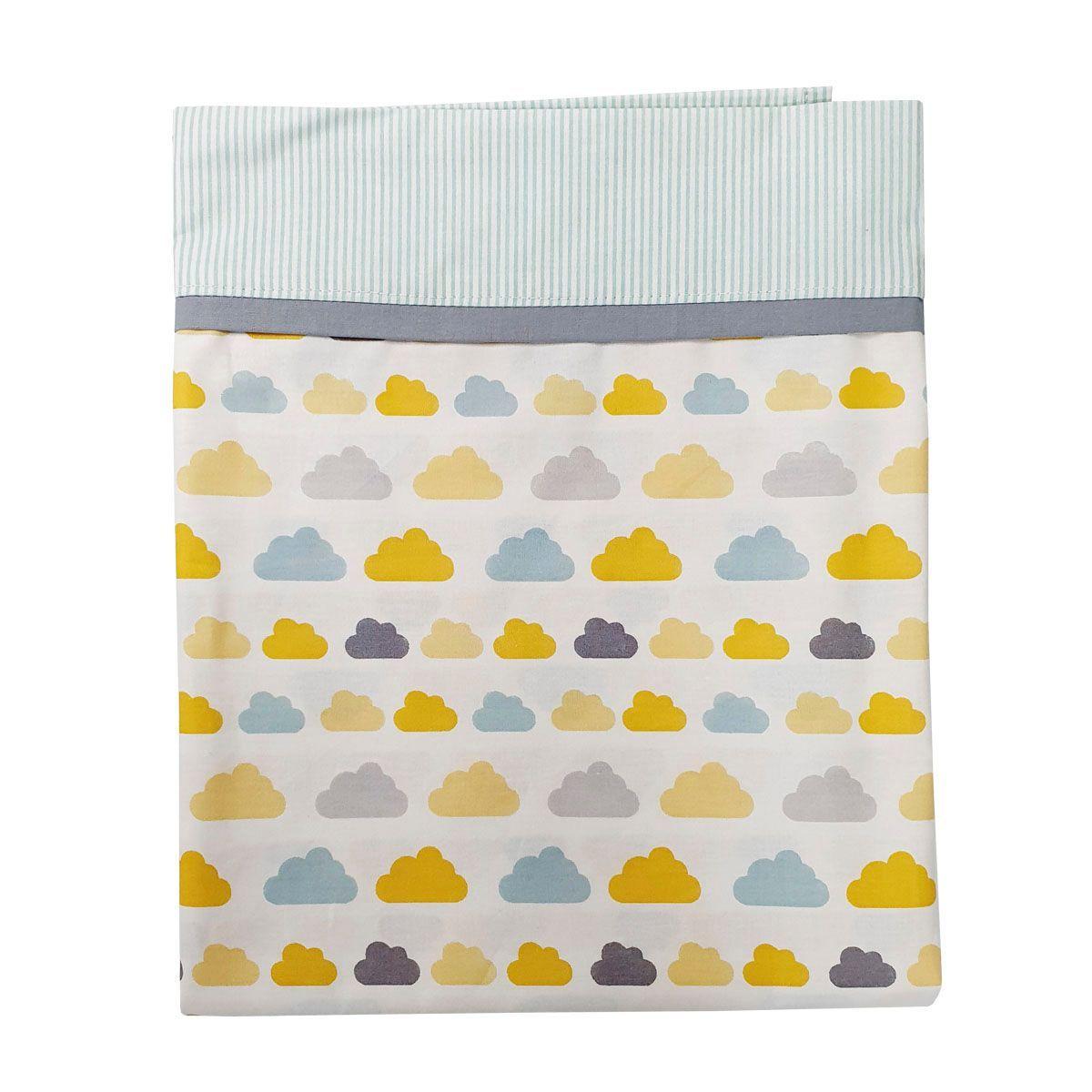 Set de Sábanas para Colecho 3 Piezas Diseño Nubesitas Amarillo-2