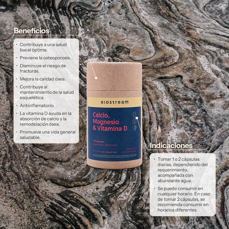 Calcio Magnesio & Vitamina D - 120 Caps | Biostream-2