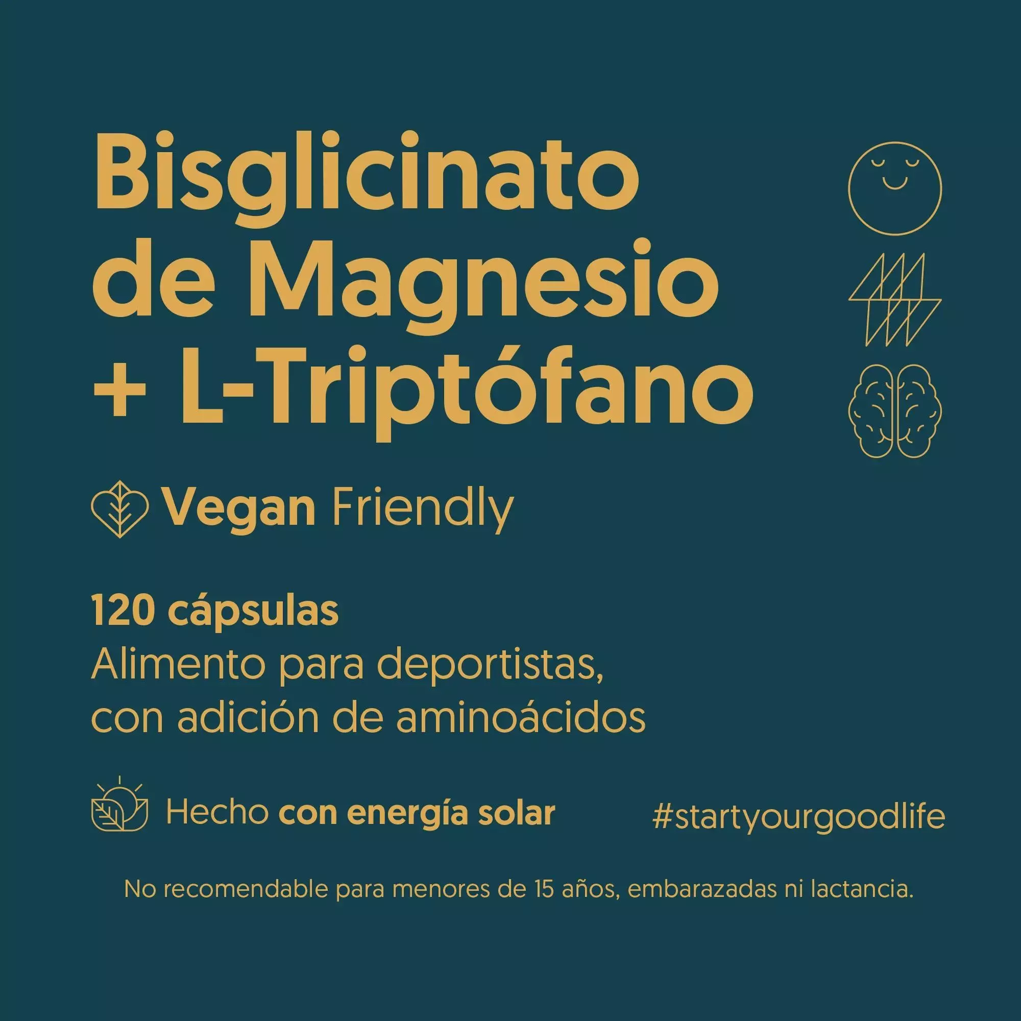 Bisglicinato De Magnesio + L-triptofano - 120 Caps | Biostream-3