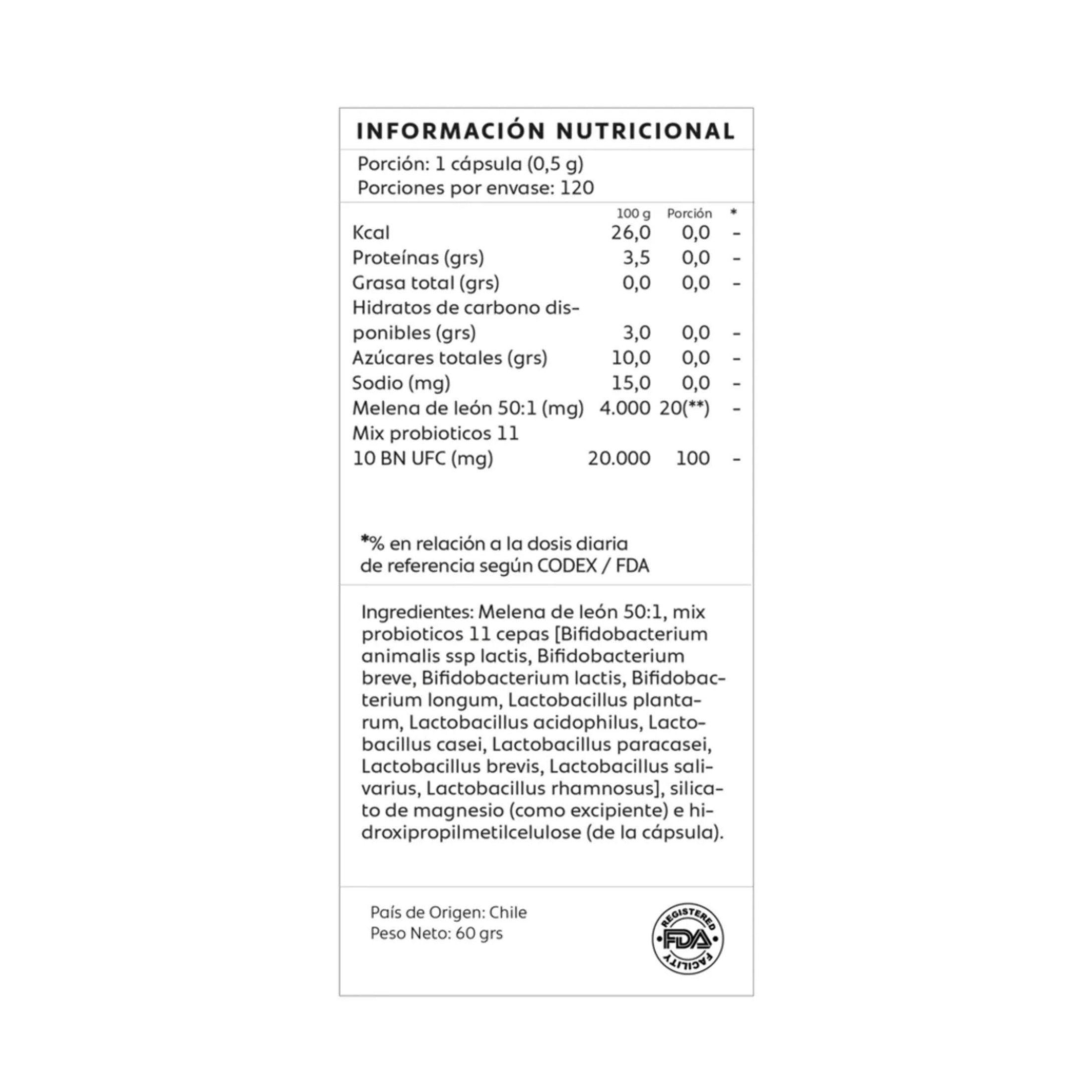Melena De Leon + Probióticos 11 - 60 Caps  | Mind Nutrition-1
