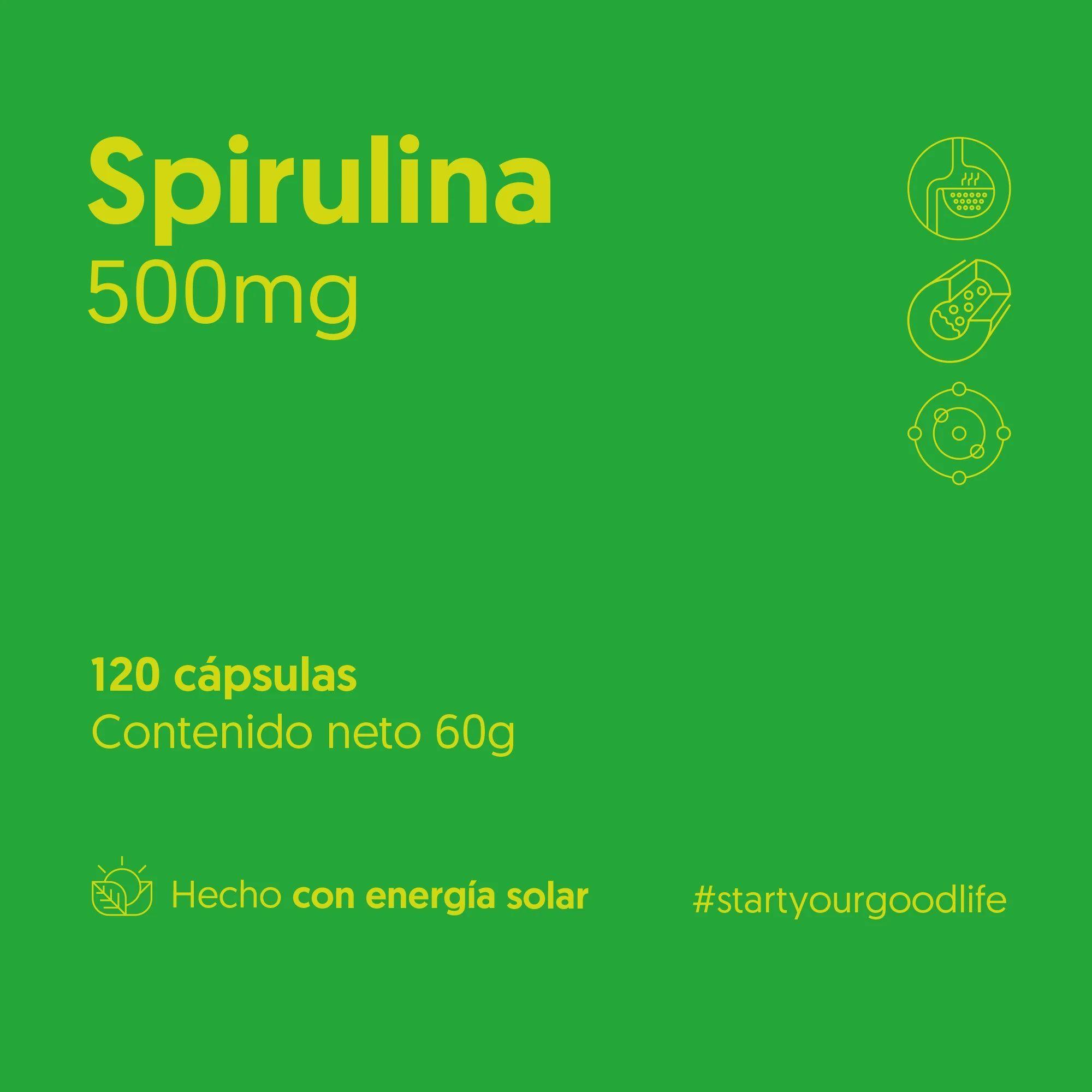 Spirulina 500mg - 120 Caps | Biostream-3