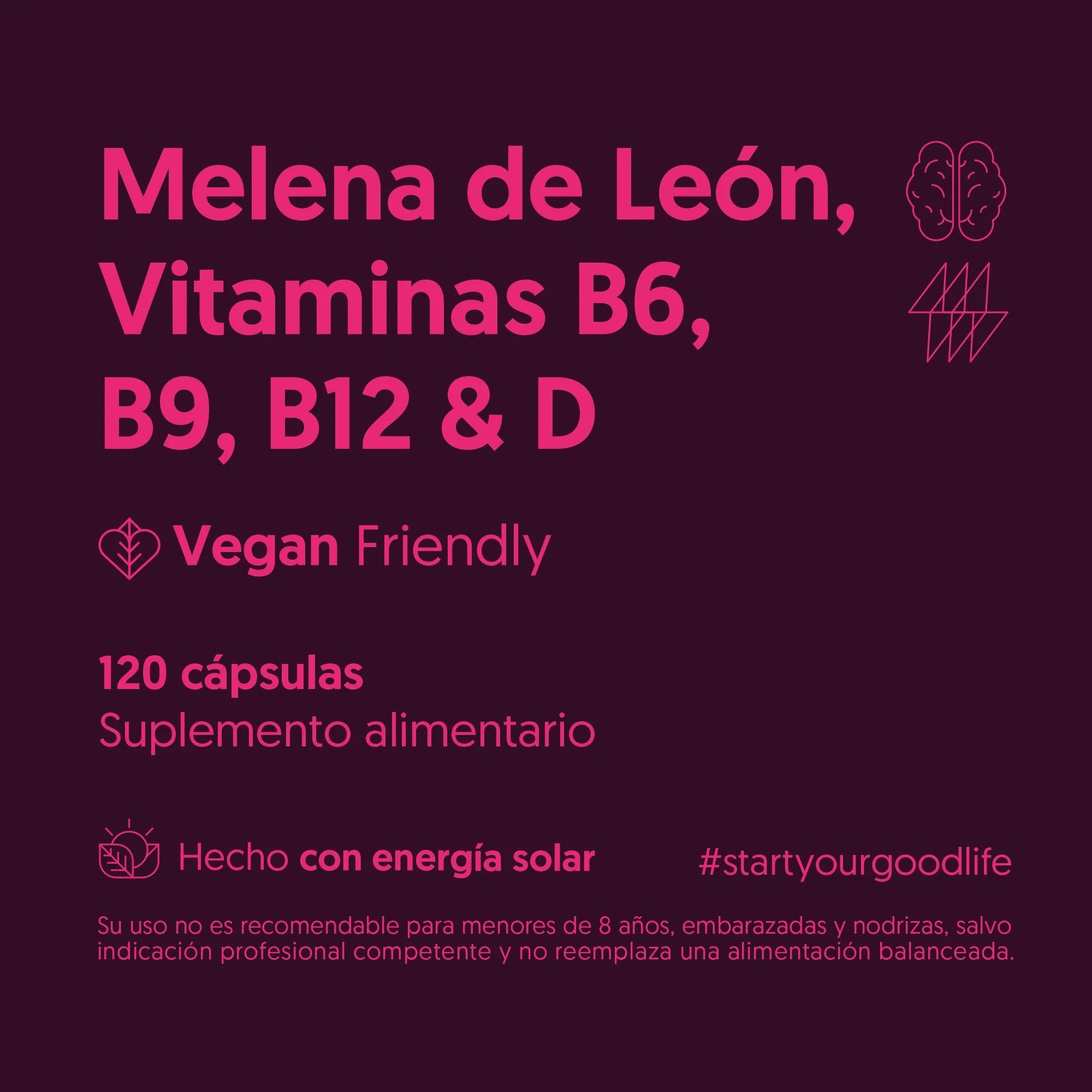 Melena De Leon + Vit B6, B9, B12 & D - 120 Caps | Biostream-2