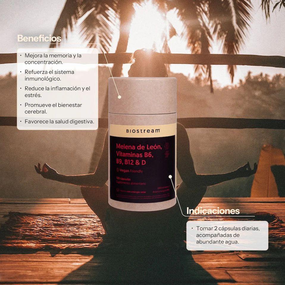 Melena De Leon + Vit B6, B9, B12 & D - 120 Caps | Biostream-3