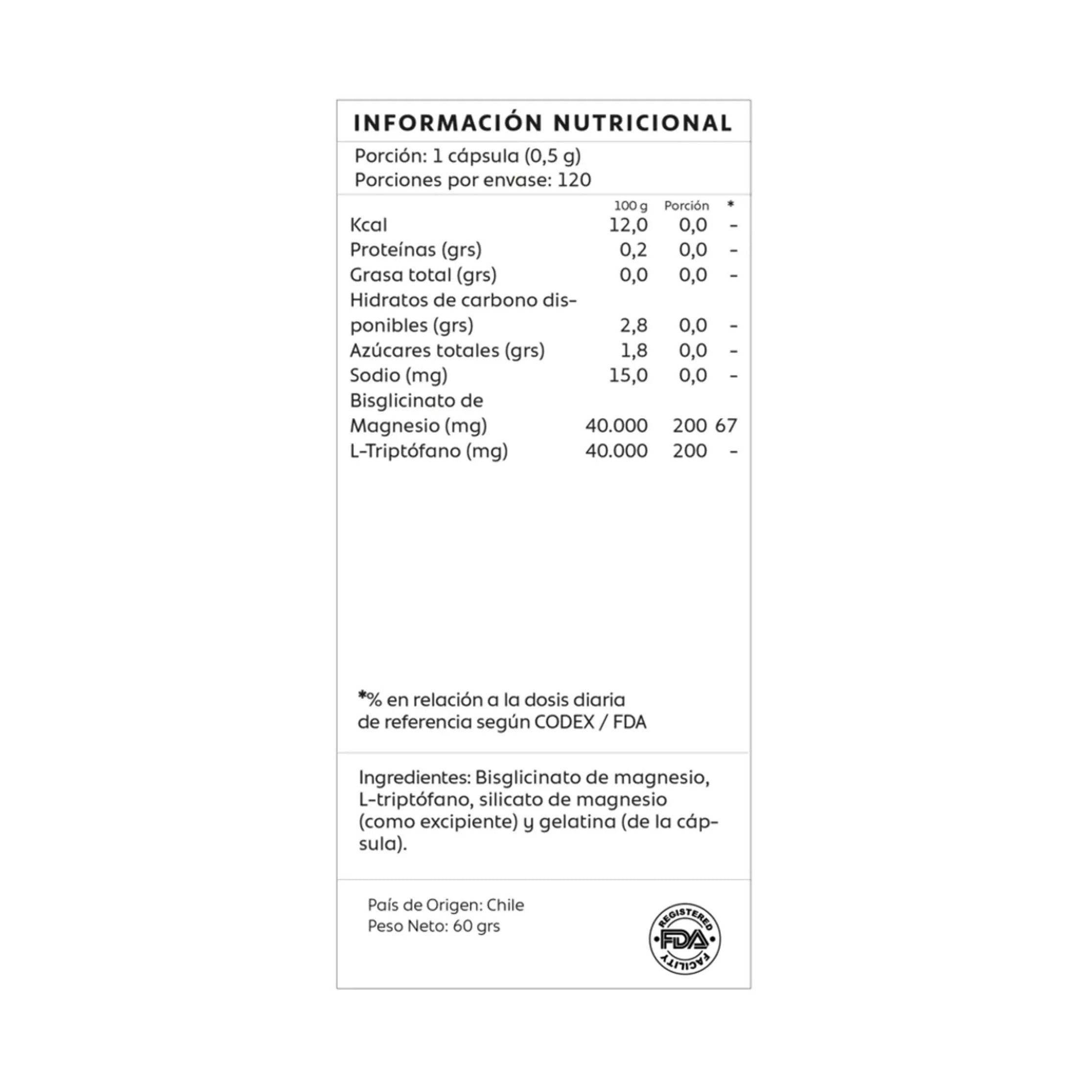 Bisglicinato De Magnesio + L-Triptofano - 120 Caps  | Mind Nutrition-1