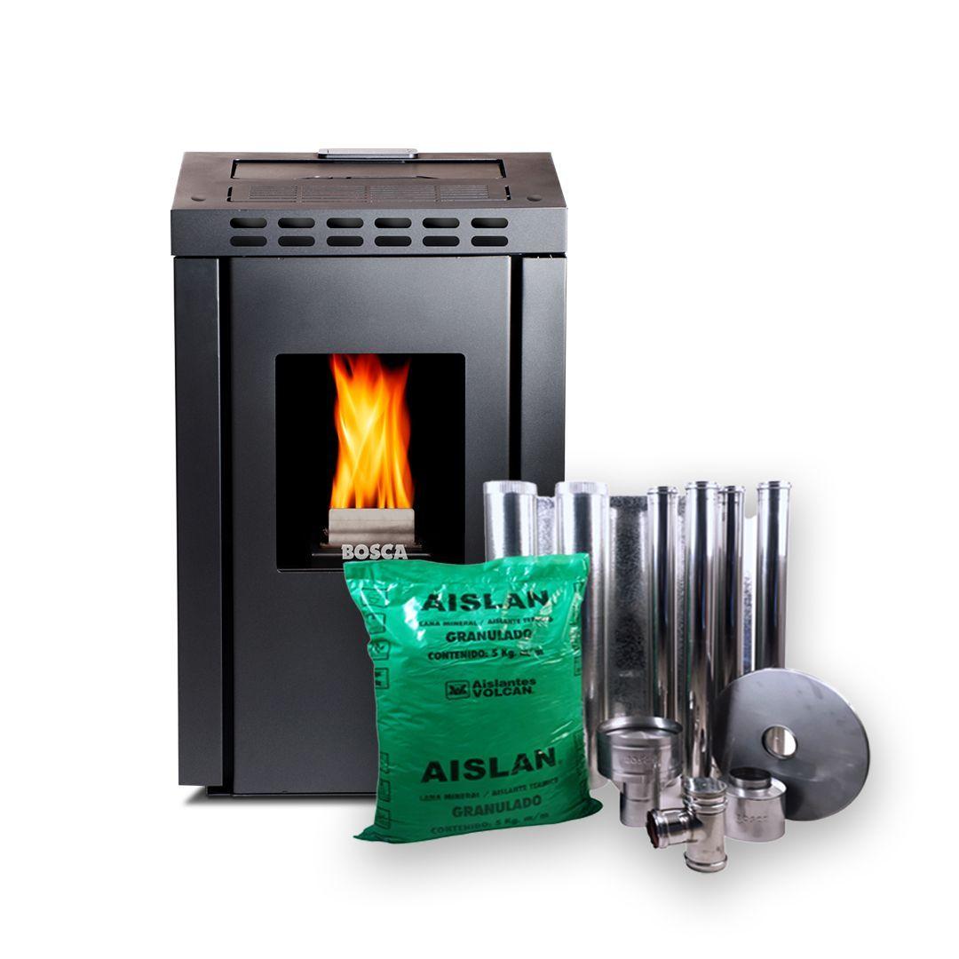 Pack Calefactor Bosca Pellet Mila +  + Kit Instalación Interior -0