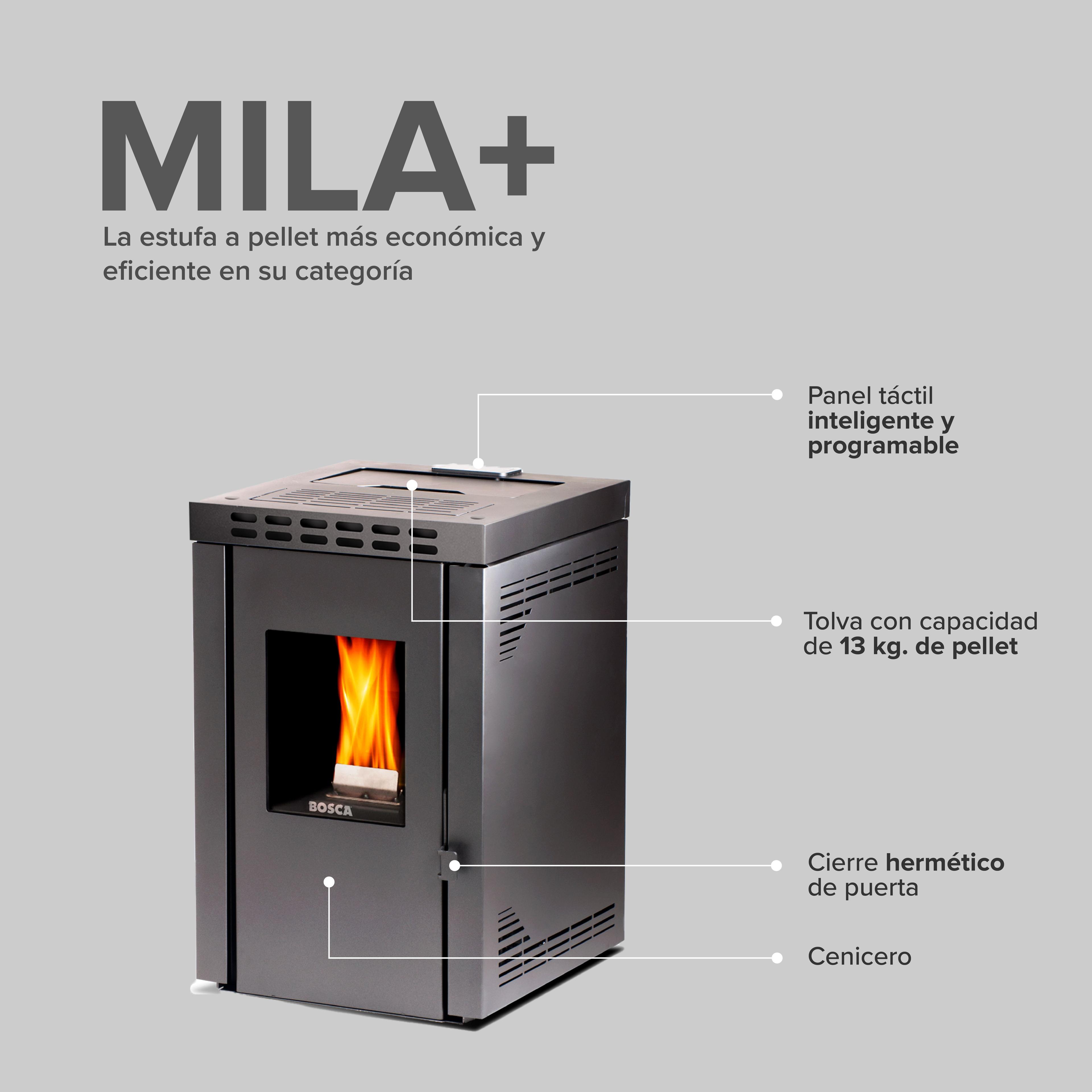 Pack Calefactor Bosca Pellet Mila +  + Kit Instalación Interior -4