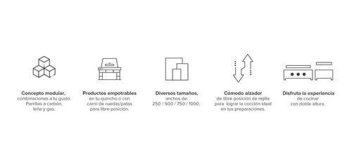 Pack Parrilla Carbón Leñero 250 + Block 500 + Block 750-3