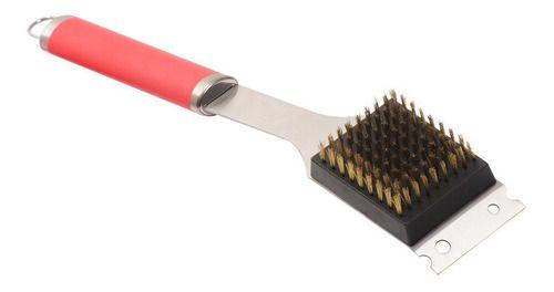 Escobilla Metalica Limpia Parrillas Bosca Premium Rojo-0