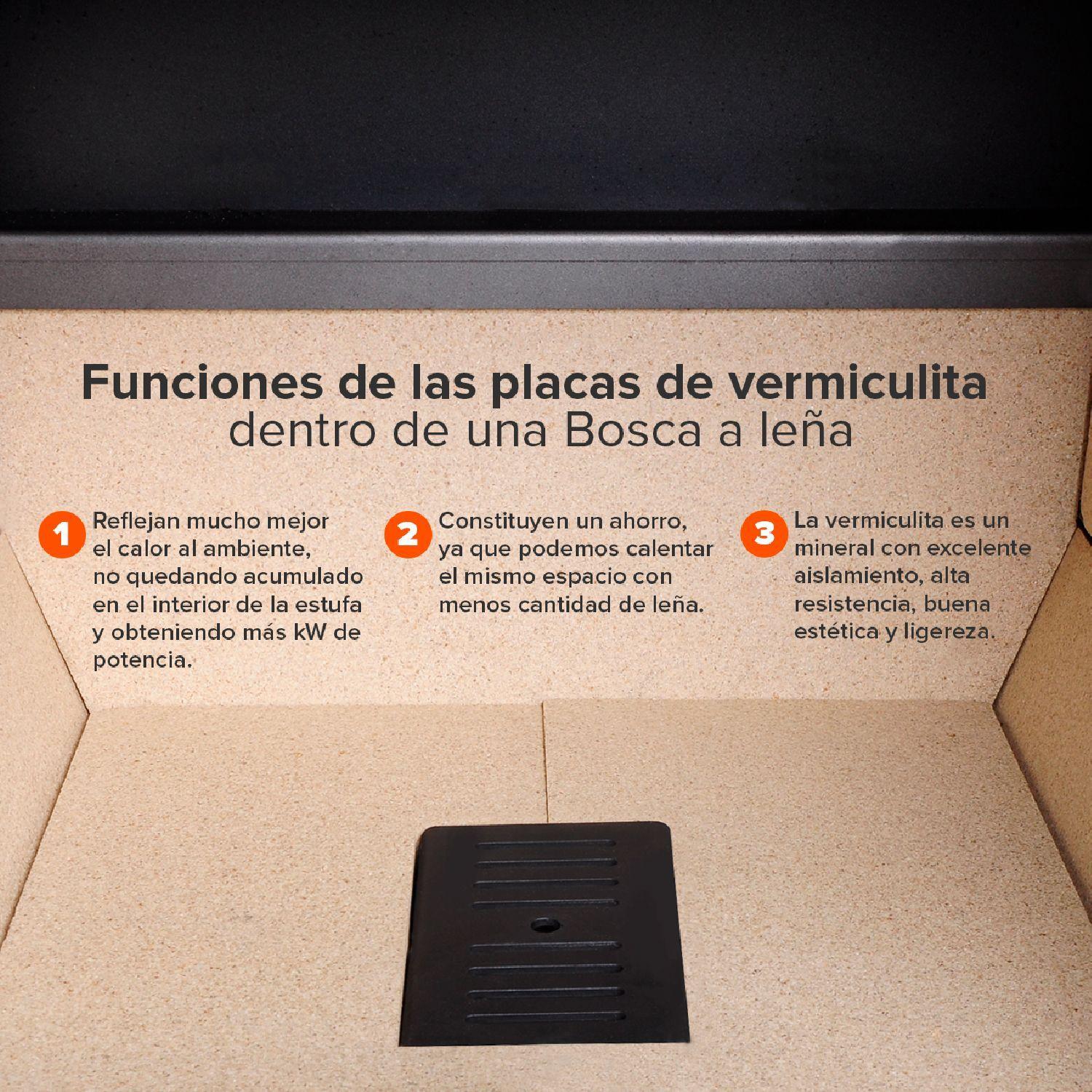 Pack Calef. Bosca a Leña Gold 380 Charcoal + Kit Instalación-4