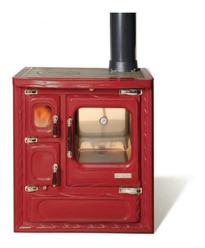 Cocina A Leña Hergom Deva Ii 75m Rojo-0