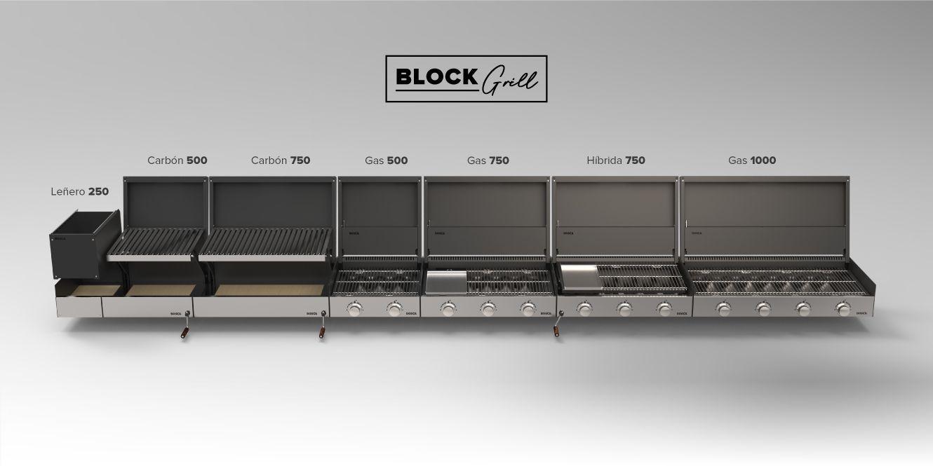 Pack Parrilla Carbón Block 500  + Block 750-5